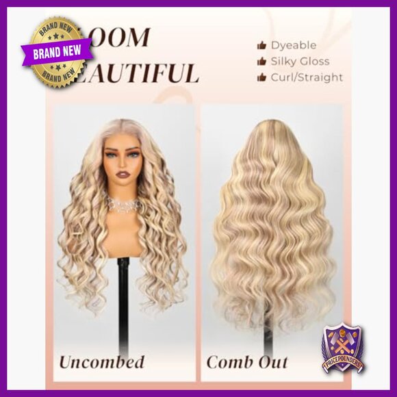 20-Inch Human Hair Glueless Lace Front Wig, Pre-Cut, Pre-Plucked, 210% Density